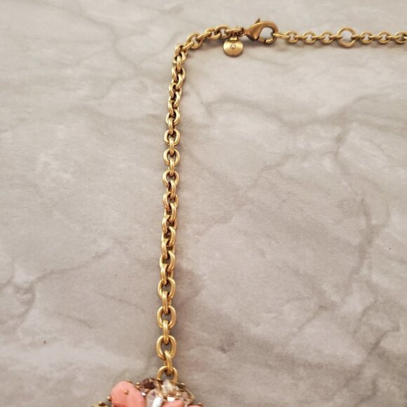 ✨ J.Crew Pink Rhinestone Crystal Cluster Stacked Statement Necklace ✨ - Picture 8 of 16